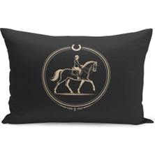 Bertille Home Klasik At Serisi Çift Tarafı Dijital Baskılı Kırlent Kılıfı (Horse)