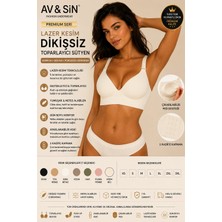 Av&sın Dikişsiz Toparlayıcı Sütyen Push Up Destekli Ayarlanabilir Askılı Lazer Kesim Kadın Sütyen Kırık Beyaz L