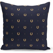 Bertille Home Klasik At Serisi Çift Tarafı Dijital Baskılı Kırlent Kılıfı (Horse)
