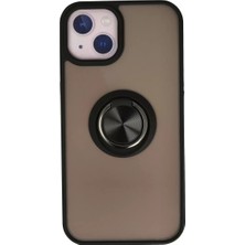 TeknoKapsül Iphone 15 Kılıf Montreal Yüzüklü Silikon Kapak - Siyah