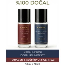 Radika Aromaterapi / Doğal Roll On / Kadın ve Erkek Set / Adam & Eve Roll-On / Alüminyum ve Paraben Içermez