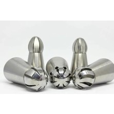 TeknoKapsül 5'li Profesyonel Rus Top Duy Ucu Seti – 5.9 cm Büyük Boy Paslanmaz Çelik A Sıkma Fırfır Uçları
