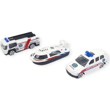 TeknoKapsül 3'lü Iş Makinaları Road Seti - Die Cast - DS044 - Ambulans - 1 Adet