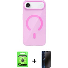 Pileli Store Pilelistore™ iPhone 17 Air Kılıf Pusula Form Özel Seri - Siyah 3D Antistatik Hayalet Cam Ekran Koruyucu + Raze Metal Kamera Lens - Gd