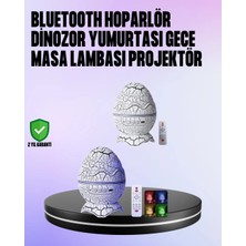 A-Luxe Dinozor Yumurtası Galaksi Projektör Gece Lambası 4'ü 1 Arada – Bluetooth Hoparlörlü
