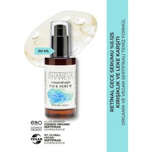 Rhaneva Retinal Gece Serumu %0.125, Kırışıklık ve Leke Karşıtı, Organik ve Vegan Sertifikalı, 50 ml