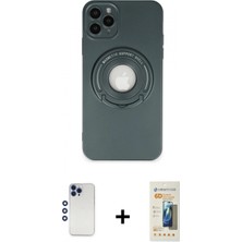 Pileli Store Pilelistore™ iPhone 12 Pro Max Kılıf Eksen Klasik Prime - Siyah 6d Mat Seramik Hayalet Nano Ekran Koruyucu + Shine Kamera Lens - Lt