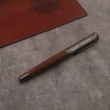 Hediye Vakti Gazetecilere Özel Isimli Ahşap Kutulu Kalem Seti | Basın Mensubu Hediyesi