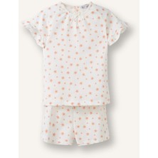DeFacto %100 Pamuk Fitilli 2'li Ekru Pijama Takımı Kız Bebek H5505A526SM