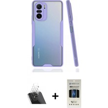 Pileli Store Pilelistore™ Poco F3 Kılıf Atlas Asil Serisi - Siyah 5d Hayalet Cam Ekran Koruyucu + Kamera Lens Koruma Cam - Sf