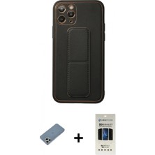 Pileli Store Pilelistore™ iPhone 11 Pro Kılıf Akış Doku - Siyah 5d Hayalet Cam Ekran Koruyucu + Shine Kamera Lens Koruma Cam - Gs