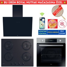 Hoover Luba Telefon Bağlantılı Siyah Turbo Ankastre Set (HO3158IN Inox + Cand-Y CVW6BB+ HDG6C1GBTK)