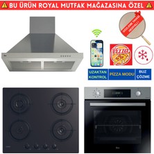 Hoover Magıon Telefon Bağlantılı Inox  Turbo Ankastre Set (HO3158IN+  Candy CVW6BB Siyah +HCH6MXTK)