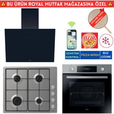 Hoover Log Telefon Bağlantılı Inox  Ankastre Set (HO3158IN+CAND-Y CHW6LMX Emaye + HDG6C1GBTK Siyah)