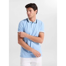 Altınyıldız Classics Mavi Erkek Slim Fit Polo T-Shirt ACE091262034