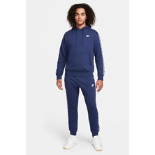 Nike Club Fleece Hoodie Track Suit Kapişonlu Pamuklu Erkek Eşofman Takımı Lacivert