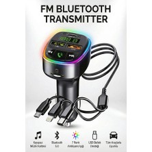 Forestia Hızlı Şarj Destekli Bluetooth Araç Şarz Cihazı 3 USB Çıkışlı Araba Şarz Aleti Araç Içi Telefon Şarj