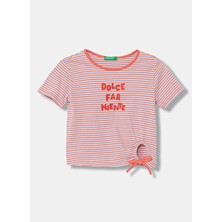 United Colors Of Benetton Çok Renkli Kız Çocuk Baskılı T-Shirt 3HTMC10TJ