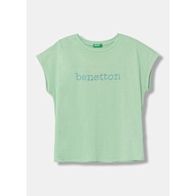 United Colors Of Benetton Yeşil Kız Çocuk Baskılı T-Shirt 3I1XC10TT