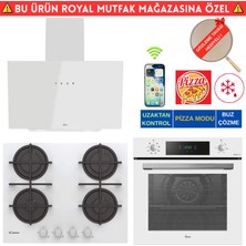 Hoover Modena Telefon Bağlantılı Beyaz Cam  Ankastre Set (HO3158W+ Cand-Y  CVG6WW +HDG6C1GWTK)