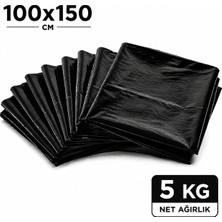 MSE HOLD Siyah Çöp Poşeti 100X150 Kalın 5 kg Dökme Çöp Torbası Hantal Boy