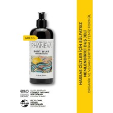 Rhaneva Kuru ve Hassas Ciltler için Sülfatsız Nemlendirici Duş Jeli, Organik ve Vegan Sertifikalı, 400 ml