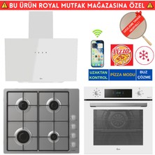 Hoover  M3R  Telefon Bağlantılı Inox Beyaz Ankastre Set (HO3158IN+ Candy CHW6LMX Emaye +HDG6C1GWTK)