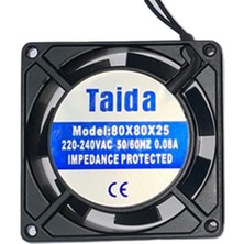 Meepo Taida Fan 80X80X25 Metal Gövde Plastik Kanat 220V Ac Kablolu Aksiyel Kare Fan