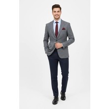 Presto Erkek 6 Drop Slimfit Kareli Ceket Gri “yeni Sezon – Premium Kumaş – Sınırlı Stok” 1635-070