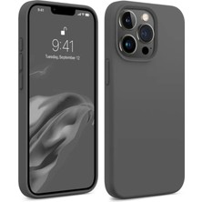 Bix iPhone 13 Pro Silikon Kılıf Magsafe Uyumlu Güçlü Koruma Darbe Emici Seramik Gri