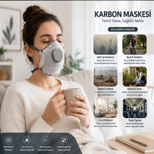 Badem10 Karbonlu Toz Maskesi Aktif Karbon Filtreli Nefes Alabilir Koruyucu Maske Toz Partikül Koruması
