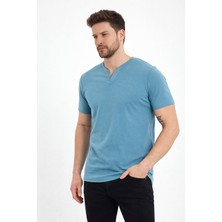 Uomo Park Henley Tişört Basic Casual T Shirt 2124