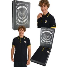 Fenerbahçe Orijinal Lisanslı Erkek Tribün Çubuklu Detaylı Polo T-Shirt Lazer Kutu Hediyeli