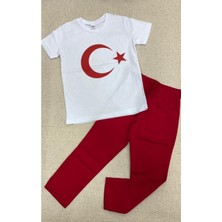 Nacar Store Erkek Çocuk 23 Nisan 19MAYIS 29EKIM Gösteri Kostüm Ayyıldız  T-Shırt & Pantolon Takım