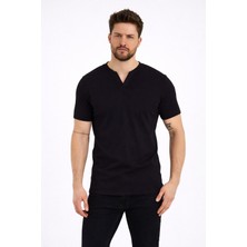 Uomo Park Henley Tişört Basic Casual T Shirt 2124