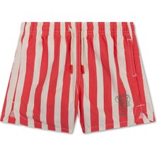 Swim Essentials Bej - Kırmızı Erkek Çocuk Desenli Şort Swımshort6-Lobster Yüzme Şortu