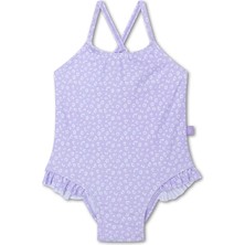 Swim Essentials Lila Kız Çocuk Desenli Mayo 2023SE622-LEOPAR T Uv Korumalı Mayo