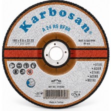 Karbosan Metal Taşlama Taşı T27 Bombeli 180X8,0X22,23 mm A 24 Rs BF80