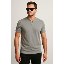 Uomo Park Henley Tişört Basic Casual T Shirt 2124