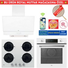 Hoover Fıoren Telefon Bağlantılı Beyaz Cam Dijital Turbo Ankastre Set (HO3158W+ HVW6MW +HDG6C2GWTK)