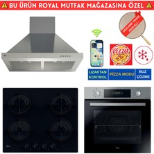 Hoover Lavora Telefon Bağlantılı Inox Turbo Ankastre Set (HO3158IN+ HVW6MBB Siyah + HCH6MXTK Inox)