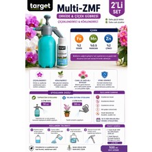 Target 🌸multi-Zmf Orkide ve Çiçek Gübresi + 2 Lt Basınçlı El Pompası Seti | Çiçeklendirici ve Köklendirici Özel Bakım Seti