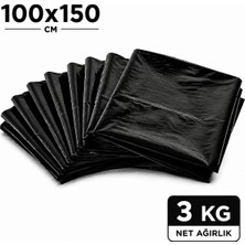 MSE HOLD Siyah Çöp Poşeti 100X150 Kalın 3 kg Dökme Çöp Torbası Hantal Boy