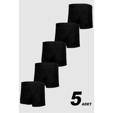 Nacar Store 10\'lu Erkek Siyah Pamuklu Likralı Boxer Ekonomi Paketi