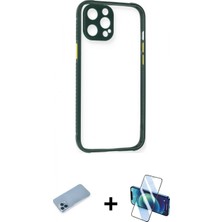 Pileli Store Pilelistore™ iPhone 12 Pro Max Kılıf Nova Asil Özel Seri - Siyah 3D Antistatik Cam Ekran Koruyucu + Shine Kamera Lens Koruma Cam - Mı