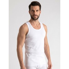 Nacar Store Erkek 7\'li Paket Pamuklu Likralı Beyaz Atlet
