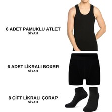 Black Swallow Erkek Iç Giyim Paketi 6 Ad. Atlet 6 Ad. Boxer 8 Çift Çorap