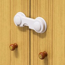 Uravas Store Bebek Çocuk Güvenliği Çekmece ve Dolap Için Kendiliğinde Yapışkanlı Vidasız Kapak Kilidi (5047)