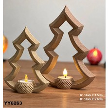 Yoyomold YY6263 2'li Çam Ağacı Tasarımlı Mumluk Biblo Silikon Kalıp