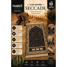 %100 Bambu Seccade - Kaymaz Tabanlı, Şık ve Ağır Motifli Yıkanabilir Namazlık
